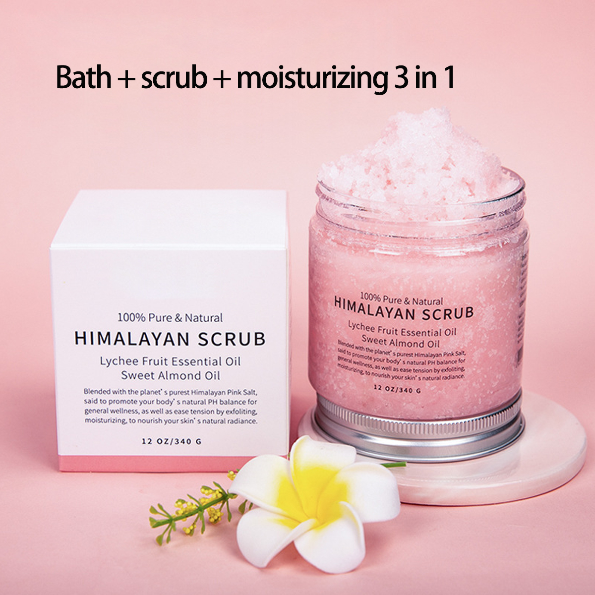 Himalayan Salt Body Scrub Moisturizing Dead Cuticles Softening Skin Sea