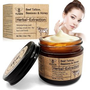 Moisturizing and caring cream for the face and body 70g Herbal-Extraction Beef Tallow,Beeswax & Honey