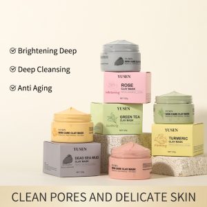 Skin Care Clay Mask 120g Rose & Green tea & Sea mud & Turmeric