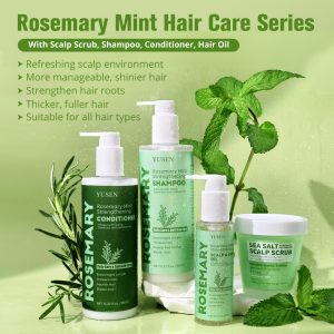 Rosemary Mint Hair Care Series Scalp Scrub & Shampoo & Conditioner & Hair Oil