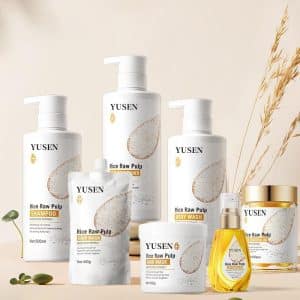 Rice Raw Pulp Hair Care Set 500ml Added Rice Extract