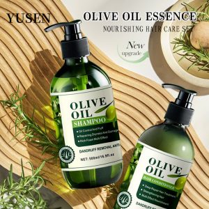 100% Olive Oil Essence Hair Care Set Shampoo & Hair Conditioner & Shower Gel & Hair Mask & Essential Oil